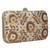 Anekaant Adorn Embellished Faux Silk Box Clutch White & Gold