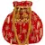 Anekaant Dangle Embellished Velvet Potli Red & Gold