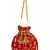 Anekaant Dangle Embellished Velvet Potli Red & Gold