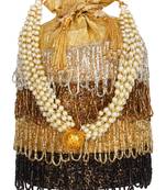 Anekaant Dangle Embellished Faux Silk Potli Gold & Multi
