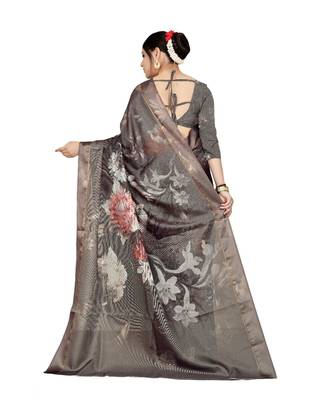 Womens Kota doriya Party and Wedding wear Saree With Exclusive Floral Chex Print 3