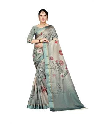 Womens Kota doriya Party and Wedding wear Saree With Exclusive Floral Chex Print 1