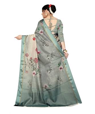 Womens Kota doriya Party and Wedding wear Saree With Exclusive Floral Chex Print 3