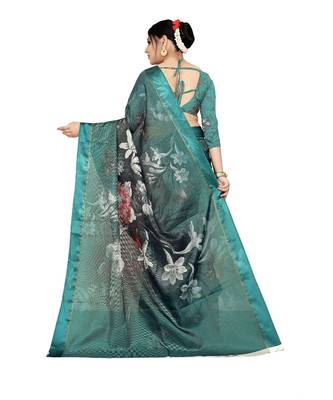 Womens Kota doriya Party and Wedding wear Saree With Exclusive Floral Chex Print 3