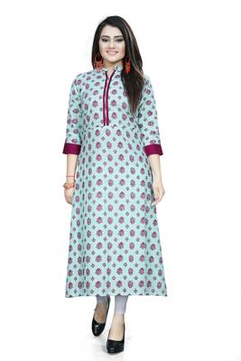 Multicolor printed cotton ethnic kurtis 3