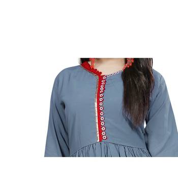Multicolor hand woven rayon ethnic kurtis 4