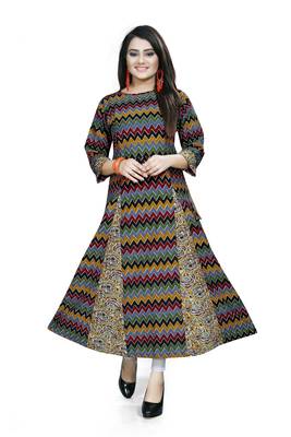 Multicolor printed cotton ethnic kurtis 3