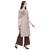 Beige embroidered cotton long-kurtis