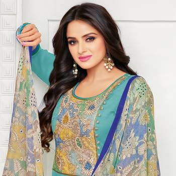 Sky-Blue Embroidered Chanderi Silk Salwar 3