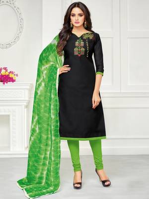Black embroidered chanderi silk salwar 1