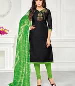 Black embroidered chanderi silk salwar