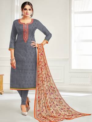 Grey Embroidered Chanderi Silk Salwar 1
