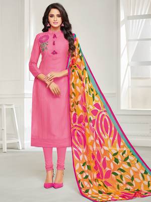 Pink Embroidered Chanderi Silk Salwar 1