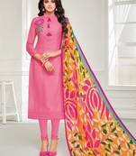 Pink Embroidered Chanderi Silk Salwar