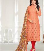 Peach Embroidered Chanderi Silk Salwar