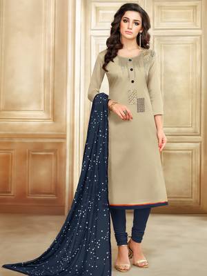 Beige Embroidered Chanderi Silk Salwar 1