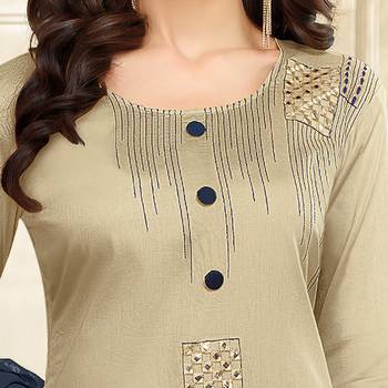 Beige Embroidered Chanderi Silk Salwar 3