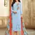 Light-Blue Embroidered Chanderi Silk Salwar