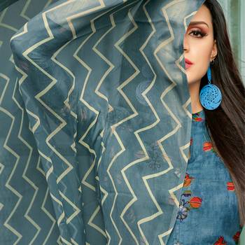 Dark-Blue Printed Chanderi Silk Salwar 2