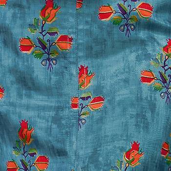 Dark-Blue Printed Chanderi Silk Salwar 4
