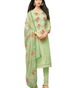 Light-Green Embroidered Chanderi Silk Salwar