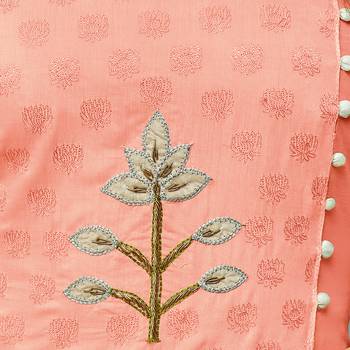 Peach Embroidered Chanderi Silk Salwar 2