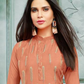 Light-Orange Embroidered Chanderi Silk Salwar 2