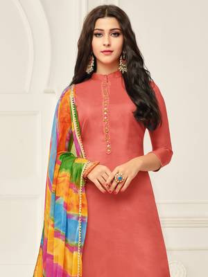 Brown Plain Chanderi Silk Salwar 2