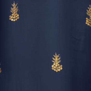 Navy-Blue Embroidered Chanderi Silk Salwar 4