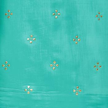 Turquoise Printed Chanderi Silk Salwar 3