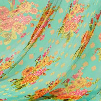 Turquoise Printed Chanderi Silk Salwar 4