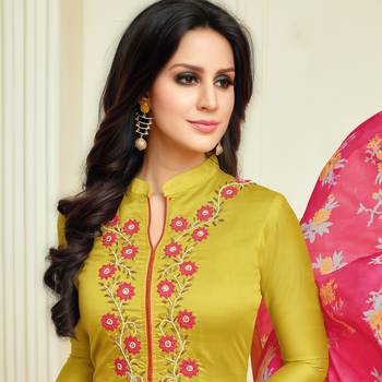 Mustard Embroidered Chanderi Silk Salwar 2