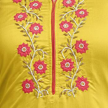 Mustard Embroidered Chanderi Silk Salwar 3