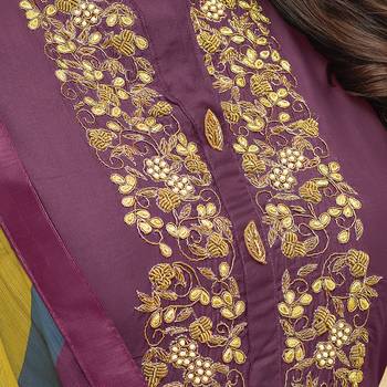 Wine embroidered chanderi silk salwar 3