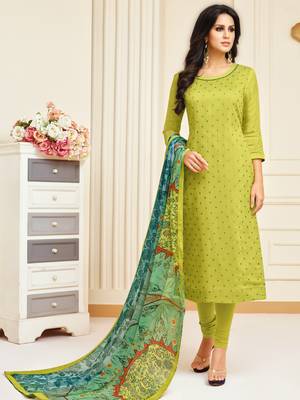 Light-green embroidered chanderi silk salwar 1