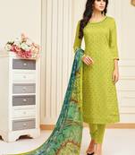 Light-green embroidered chanderi silk salwar