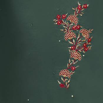 Dark-Green Embroidered Chanderi Silk Salwar 3