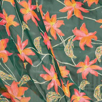 Dark-Green Embroidered Chanderi Silk Salwar 4