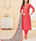 Pink Embroidered Chanderi Silk Salwar