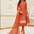 Orange embroidered chanderi silk salwar