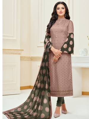 Light-Pink Embroidered Chanderi Silk Salwar 1