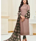 Light-Pink Embroidered Chanderi Silk Salwar