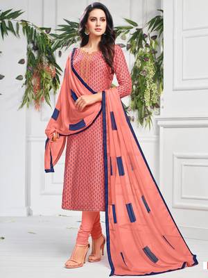 Peach Printed Chanderi Silk Salwar 1