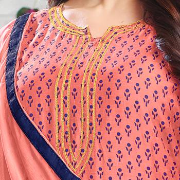 Peach Printed Chanderi Silk Salwar 2