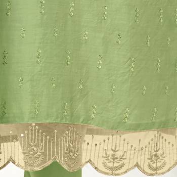 Olive Embroidered Chanderi Silk Salwar 3