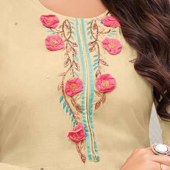Tan embroidered chanderi silk salwar 3