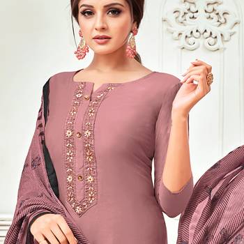 Light-Pink Embroidered Blended Silk Salwar 2
