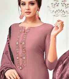 Light-Pink Embroidered Blended Silk Salwar