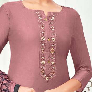 Light-Pink Embroidered Blended Silk Salwar 3