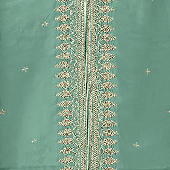 Teal Embroidered Chanderi Silk Salwar 4